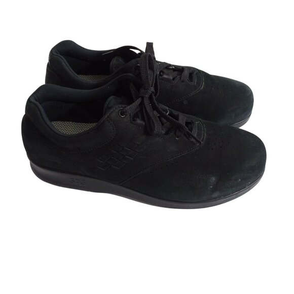 SAS Free Time Black Suede Lace Up Walking Shoes  Womens Size 8.5 WW D Comfort - Picture 1 of 15